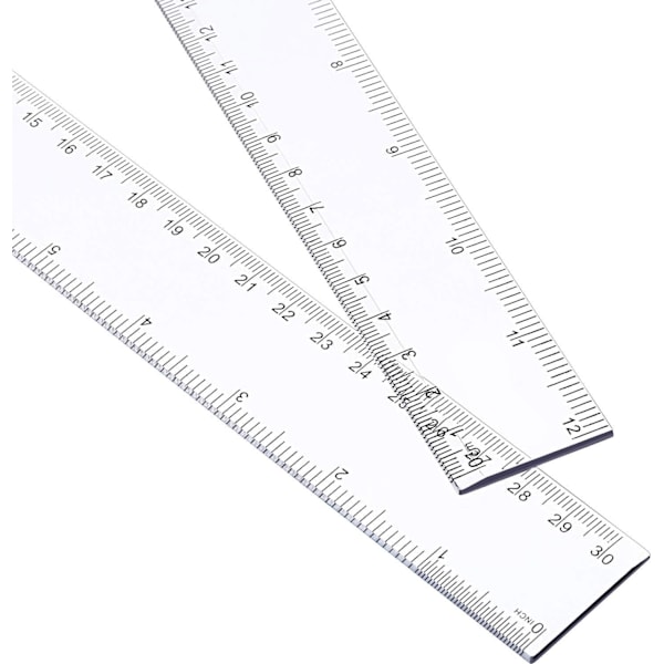 Set med 3 raka linjaler - klar plast 6\", 8\", 12\" mätning enl.