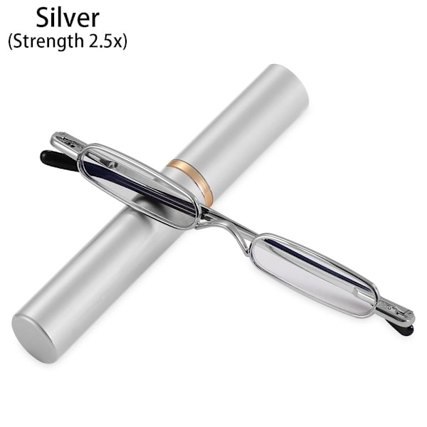 Slanke lesebriller Smale lesebriller SILVERSTYRKE sølv Strength 2.5x silver