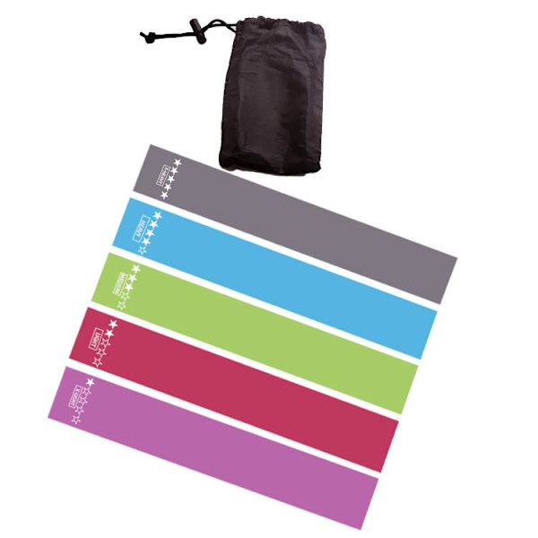 5-pakkauksen Treeni- ja Vastusnauhat, Jooga, Rehabilitaatio, Moniväriset multicolor one size