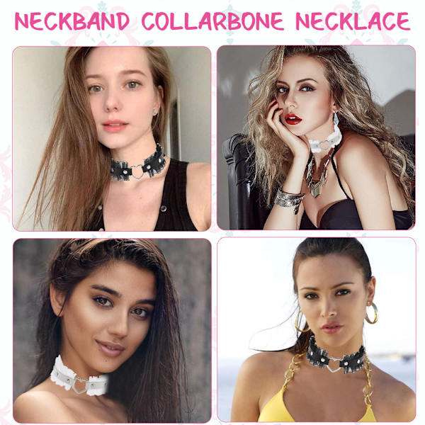 Choker Halskæde Punk Rock Gotisk Hjerte Choker Halskæde