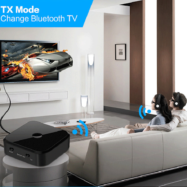 Trådløs HIFI-modtager/sender, Bluetooth 5.0 sort black