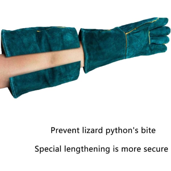 Anti Bite Safety Biti Handskar Ultra Long Green Leather Pets Biti