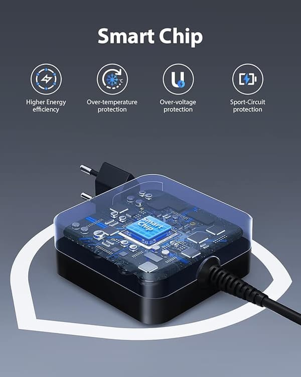 65W USB C-oplader til bærbar computer (1,8 m) til Lenovo Thinkpad ASUS Zenbook