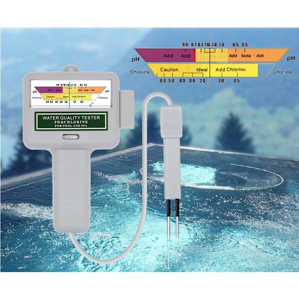 Elektronisk klor- og pH-tester til swimmingpools - Vandkvalitetsmåler