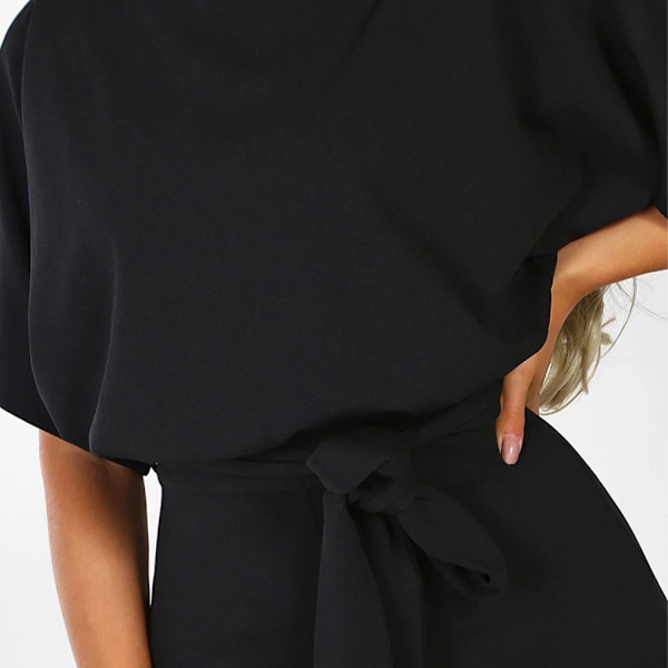 Dame Jumpsuit Romper Strandferie Body Raka ben Sort Black XL