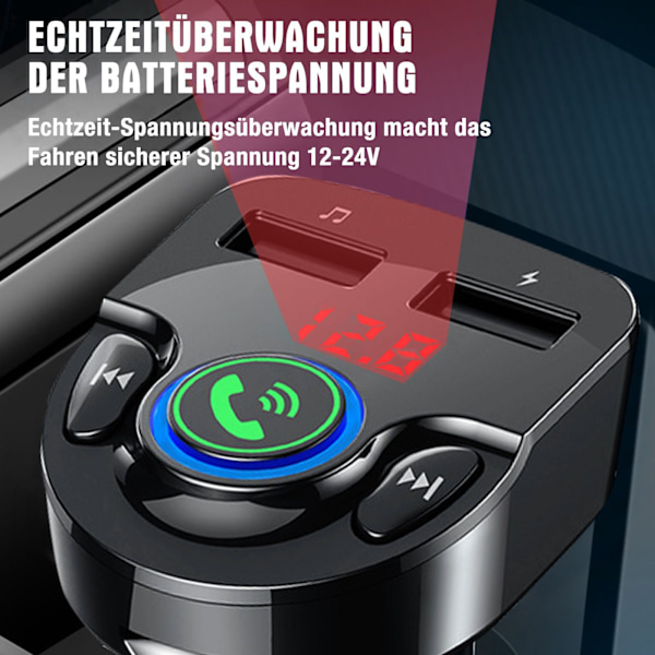 Bil Bluetooth 5.0 til USB-C-adapter, bil MP3-spiller USB-lader