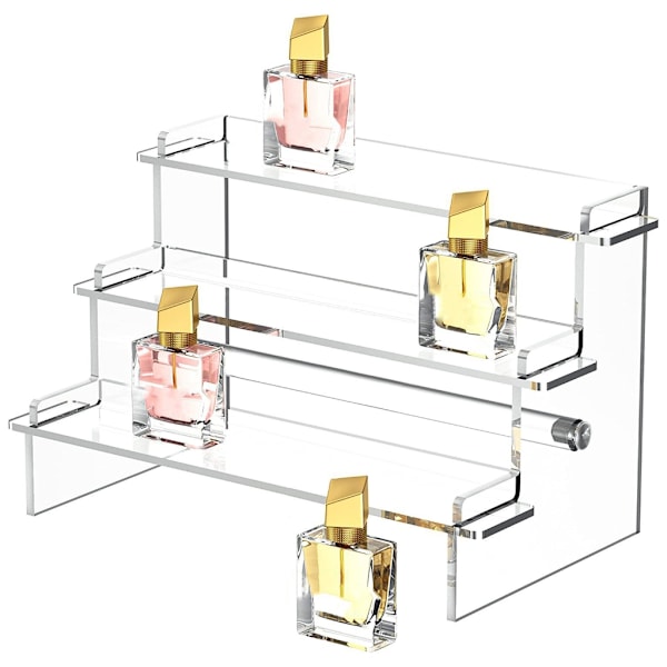 Akryl Display Stativ Hylle 3 Etasjer Trinn Oppbevaringsstativ for Cupcakes Smykker Parfymer Organizer Display Hylle Stativ