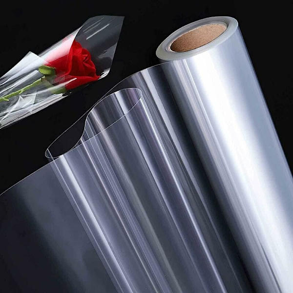 Klar cellofanrulle, transparent presentpapper, florist, transparent papper