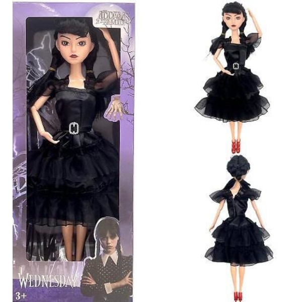 Wednesday Addams plyysi nuket lapsille Black dress Sari