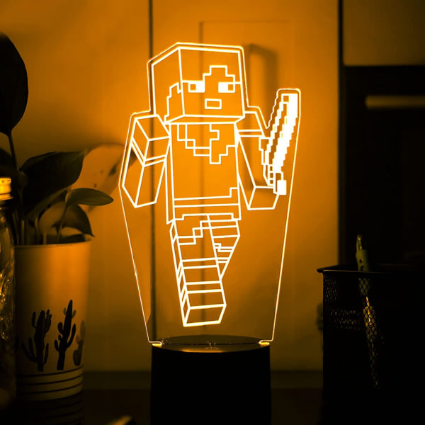 3D nattlampa 16 färger Illusion bordslampa med fjärrkontroll USB uppladdningsbar för jul inredning i sovrummet --- Min Värld