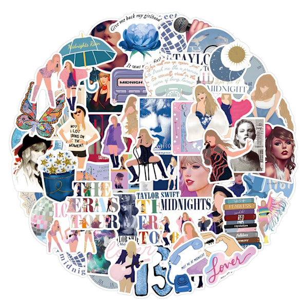 100 kpl Taylor Swift -tarroja, vedenpitävä vinyyli, matkalaukku, rullalauta, tarrat faneille