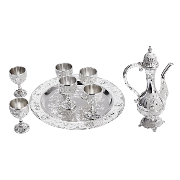 Vinglas Silver Vit Europeisk Stil Heminredning Klassisk Vinglaskanna Set