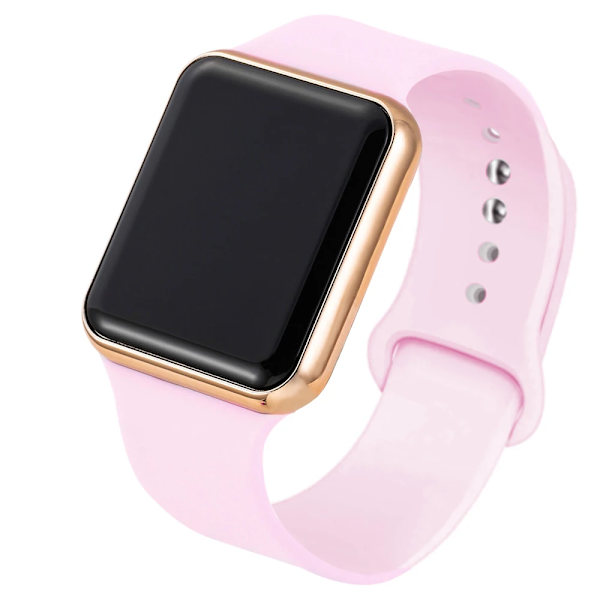 2021 Nya Sport Casual Herr Dam Led Watch Rosa Lovely Digital Barn Sport Armbandsur Klocka bayan kol saat Pink Rose