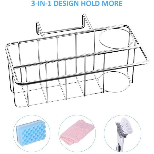Svamphållare för diskho Caddy - Diskhohållare för diskho, 2-pack Sponge frame with rod