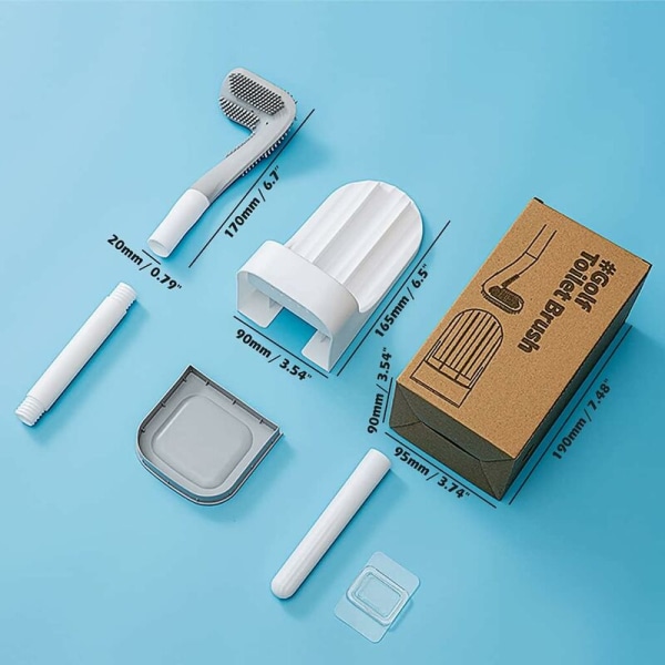 Manyao Silikone Toiletbørste, Vægmonteret Toiletbørste Silikone
