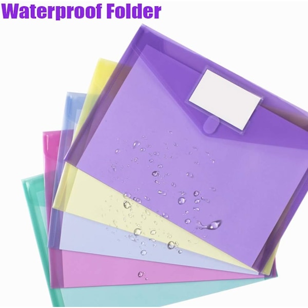 10-pakning plastkonvolutter Polykonvolutter, a4 Snap File Bag Color sid-XM4-