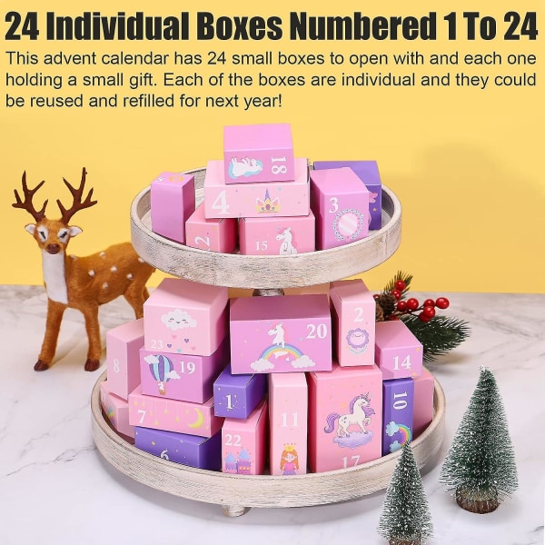 Adventskalender för flickor - Enhörningspresenter till flickor Julkalender 24 dagars överraskningar Presenter till dotter, barnbarn qd bäst