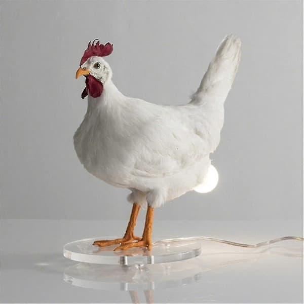 Morsom dekorasjon Kylling LED-lampe Kyllingegg Nattlys Utstoppet Egg Bordlampe-FA-