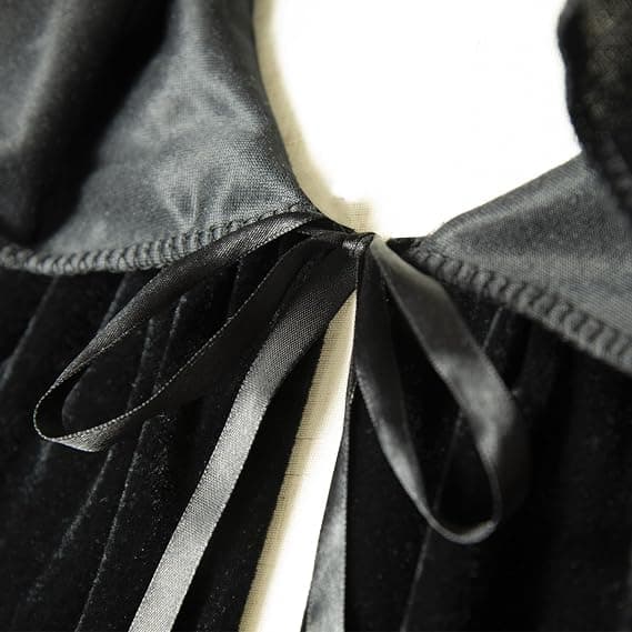 Kappe med hette Unisex Full Lang Fløyel Cape Heksekappe med hette Raven Cospl-FA-