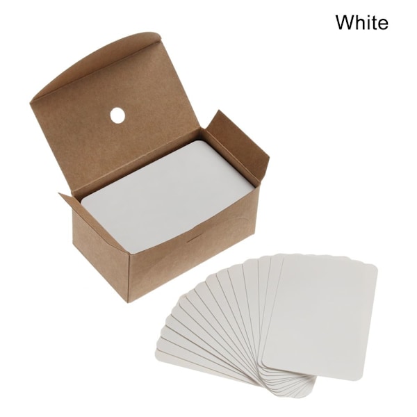 100 st / set visitkort Meddelande Obs tomma ordkort VIT White