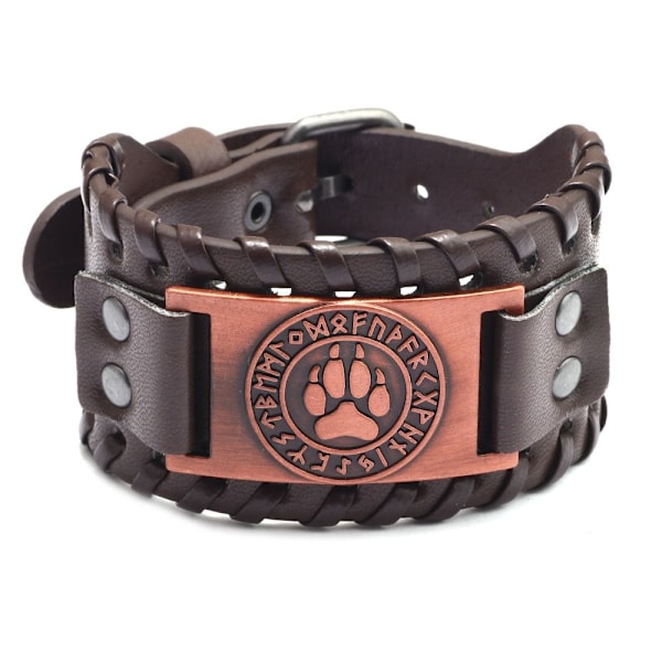 Viking Armbånd Bredt Armbånd BRUN BJØRNEKLØ PRINT BJØRNEKLØ Bro Bear Paw Print-Bear Paw Print Brown