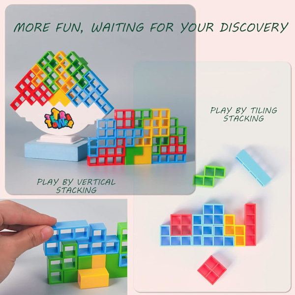 48 stk. Tetra Tower Balance Stacking Blocks Spil