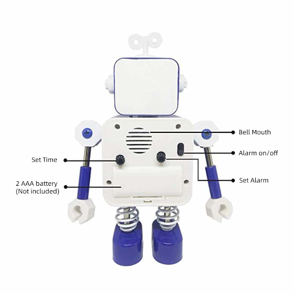 Robotvækkeur, rustfrit stål, ikke-tikkende vækkeur