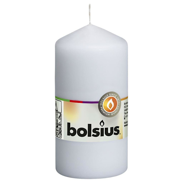 Bolsius Blockkynttilät 10 kpl 120x58 mm valkoinen white 2600