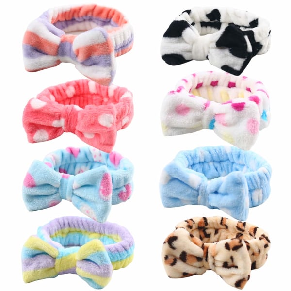 Bow Hair Band Spa Headband, 8PCS Makeup Headbands for Women