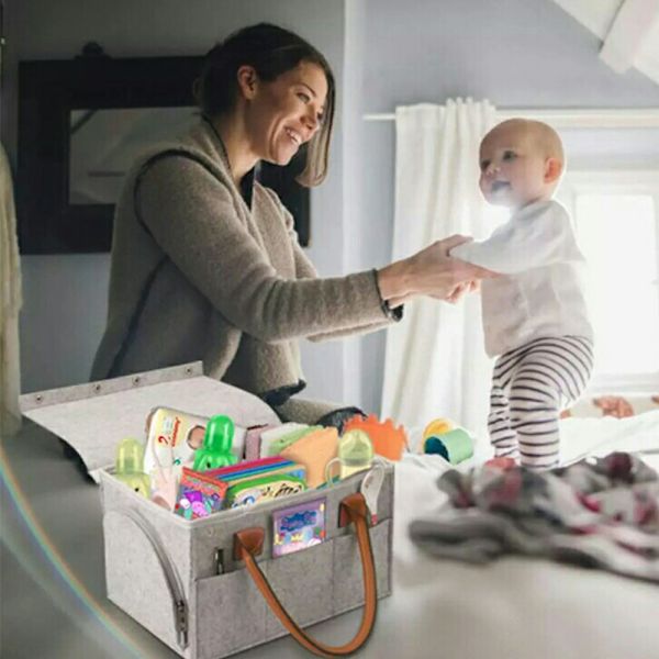 Rejsetaske med stor kapacitet, sammenfoldelig baby i filt-FA5-