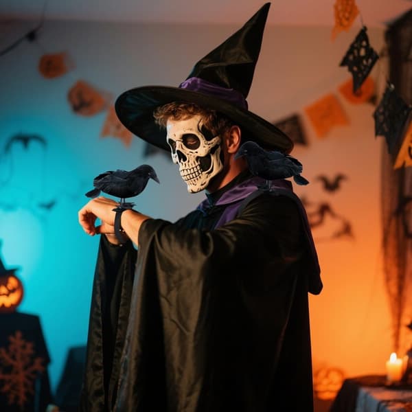 Realistisk Krage Skulderpynt med Rem til Halloween Kostumefester 1pc Black