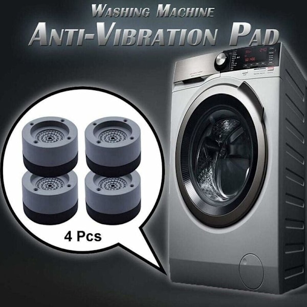 4 stk Anti-vibrationsdyser Universal Vaskemaskine Anti-vibrationsdyser Fod Stabilisator Sokkel til Vaskemaskine Køleskab
