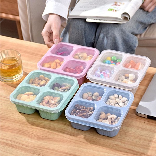 4-pack Snackcontainrar Delad Bento Snackbox 4 Fack R blue one-size