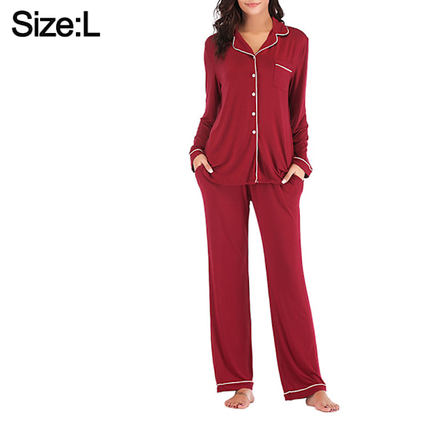 Röda Hemmakläder Pyjamas Dam Vår/Sommar Modal Lång