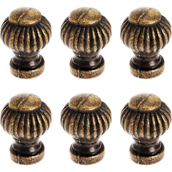 6 kpl antiikkisia pyöreitä kaapinnuppia, kurpitsakuvioisia vetimiä ruuveilla huonekaluihin, keittiön kaappeihin, laatikoihin, lipastoihin, vaatekaappeihin, 14 mm x 19 m