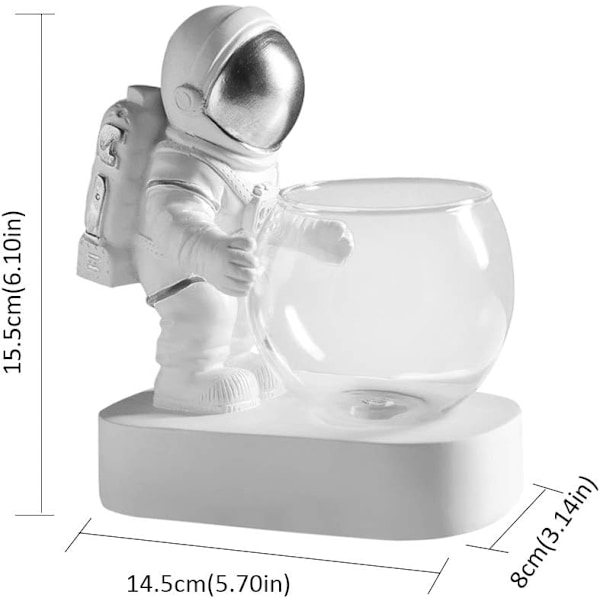 Astronauttiruukku, avaruusmieslasivasi LED-valolla Nordic