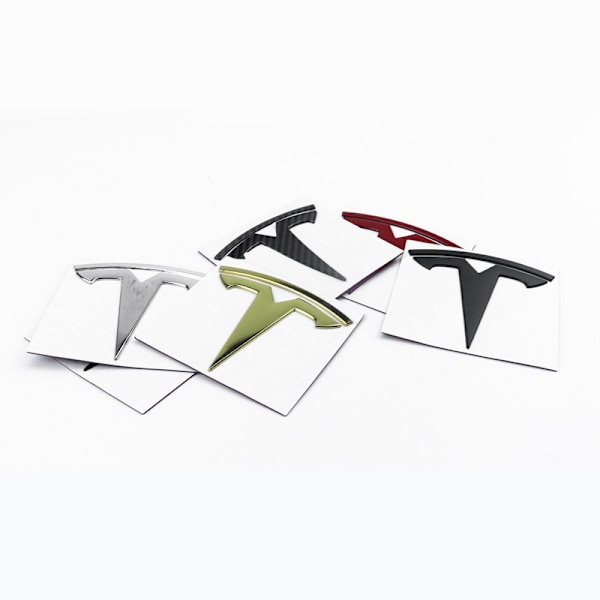 Lämplig för Tesla modell 3 huvlogo modeller x y metall bil logotyp ersättning bakre svans logotyp fram och bak logotyp (kolfiber)