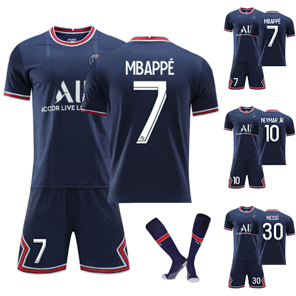 Barn nr 30 Messi nr 7 Mbappé nr 10 Neymar Jersey Suit Shirt 30 XS