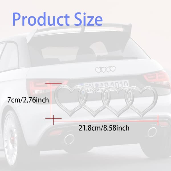 Bilemblem för bilens exteriör, 3D-dekal, passar (silver) för Audi A3 A4 A5 A6 A8 TT R8 Q3 Q5 Q7-FA-