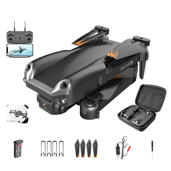 Foldbar GPS UAV Optisk flow Blinkende lys Antenne foldbar Fjernbetjening Flyvemaskine WiFi FPV Tresidet forhindring Undgå Sort Enkelt objektiv