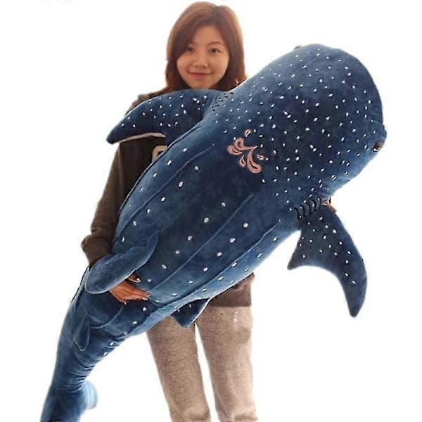 Stor Blå Valhaj Plyschleksak Stor Fisk Valar Mjuka Gosedjur Kuddar Dockor 100cm 100cm-FA-