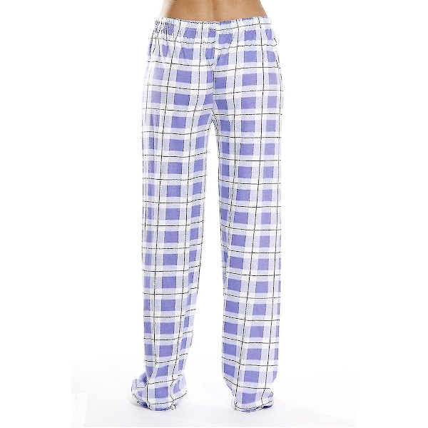 Naisten pyjamahousut taskuilla, pehmeät flanelliruudullinen pyjamahousut naisille CNMR violetti L L purple
