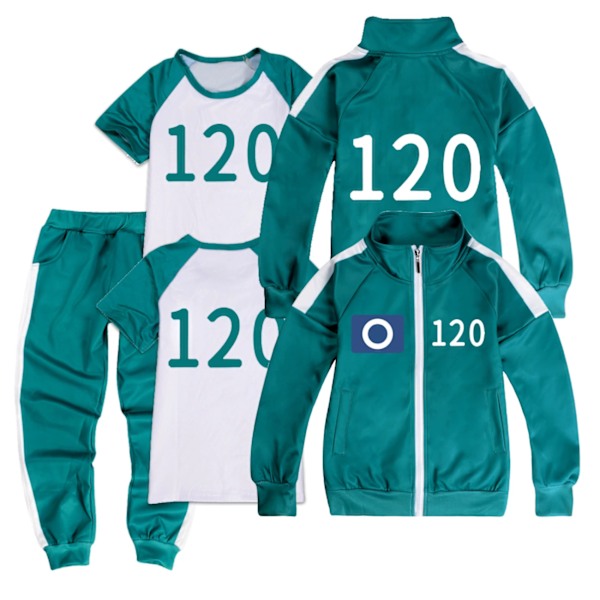 Squid 2 Selviytymispeli Roolipuku Lapsille Kolmiosainen Setti Urheiluvaatteet + T-paita + Housut kolmiosainen setti120 three piece set120 170cm