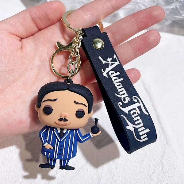 Onsdag Addams Nyckelring Dockfigur Skräck Husdjur Handdocka Nyckelring Tillbehör Väska Hänge Pojke Flicka Present - I lager 7