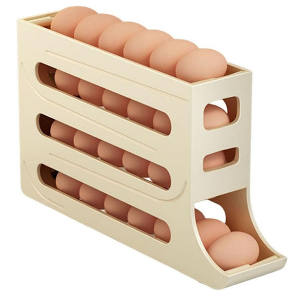 4-nivås Eggbeholder for Kjøleskap, Eggdispenser, Eggholder, Egglagring for 30 Egg 150