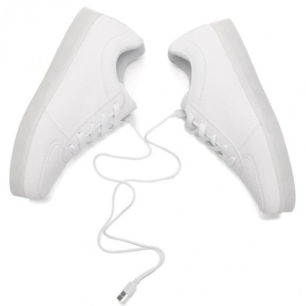 LED-sko sneakers Børn/Voksne, VITA - størrelse 27-45 Hvid White Storlek 44 Vita