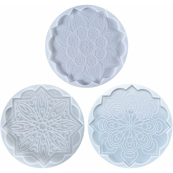 Silikonform Mandala Te-bricka Underläggsform - 3 delar Triumph E