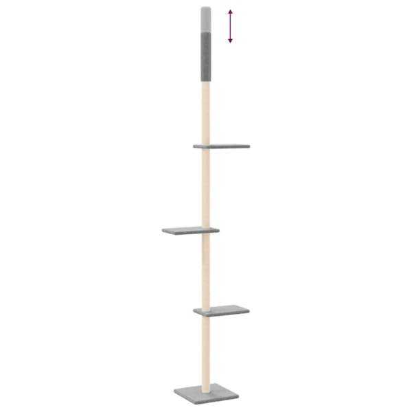 vidaXL Gulv-til-tak kløsetre lysegrå 267,5-297,5 cm Grå 6050