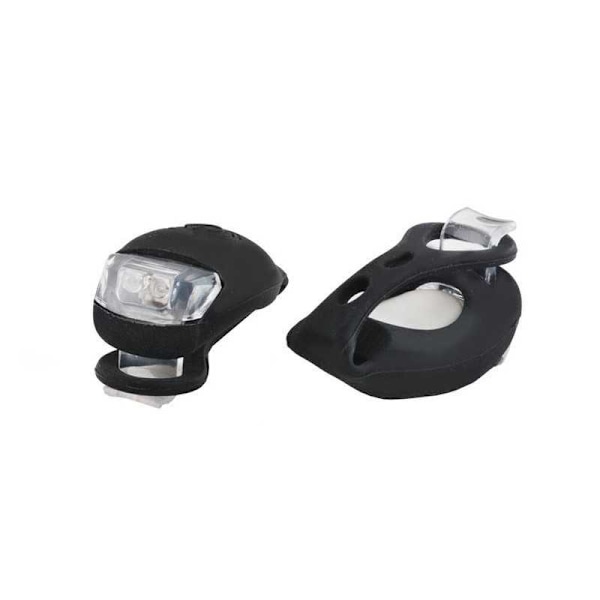 2-PAK Vanntette LED-lys for Sykkel / Barnevogn black
