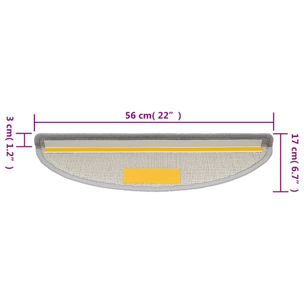 vidaXL Trappestegsmattor 15 stk Lysegrå 56x17x3 cm gray 2620